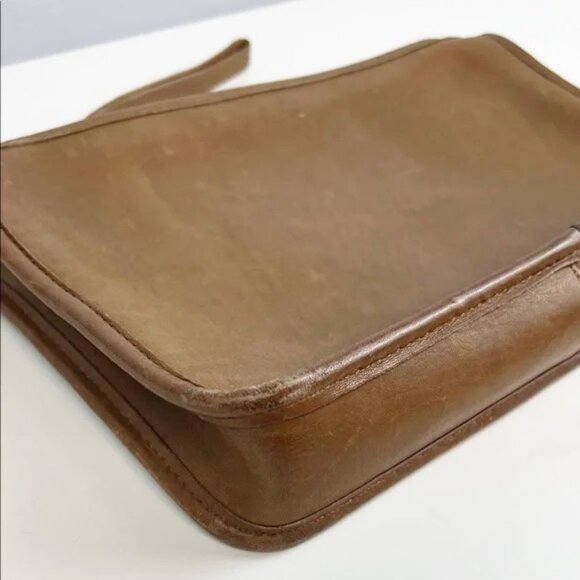 RARE Coach Original NYC USA Vintage Tan Leather Basic Zip Clutch Wristlet Bag - Picture 5 of 16